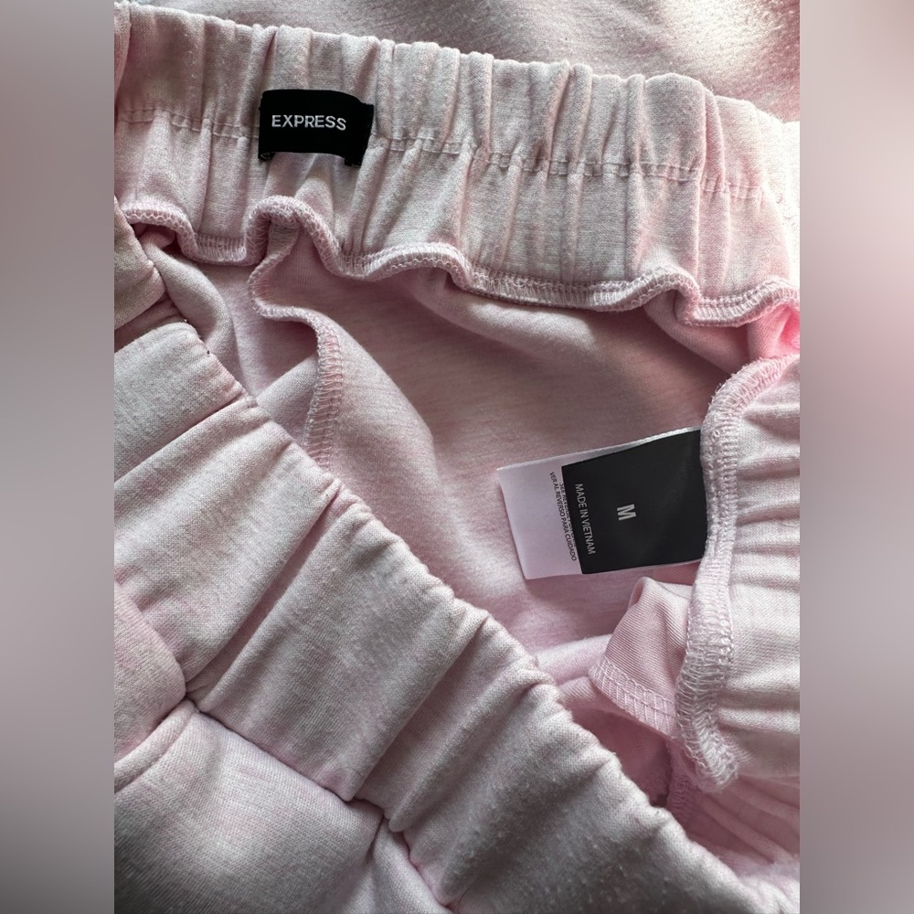 Express Pink Cargo Jogger Sweatpants Medium Soft Lounge Athleisure - Picture 4 of 4